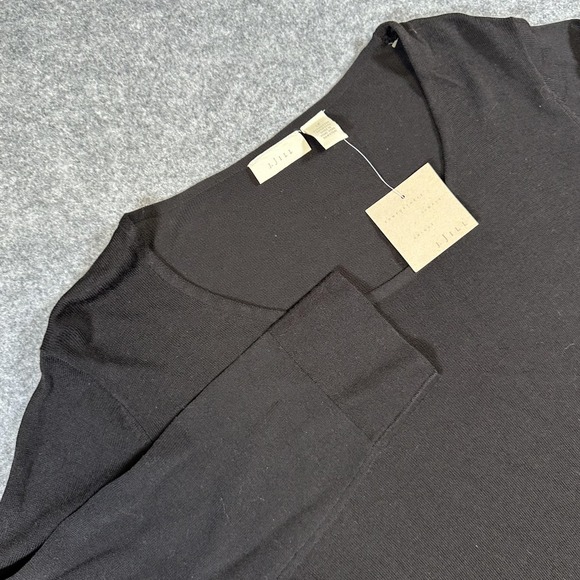 J. Jill Sweater Womens Large Petite Black Lightweight Knit Scoop Neck Tunic - Picture 1 of 7